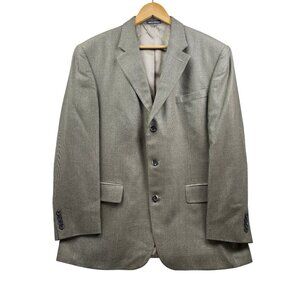 Oscar de la Renta Blazer Men’s 44R Silk Wool Gray Houndstooth Sport Coat Luxury‎